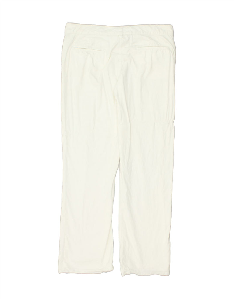 BENETTON Womens Straight Chino Trousers EU 42 Large W32 L29 White Cotton | Vintage Benetton | Thrift | Second-Hand Benetton | Used Clothing | Messina Hembry 