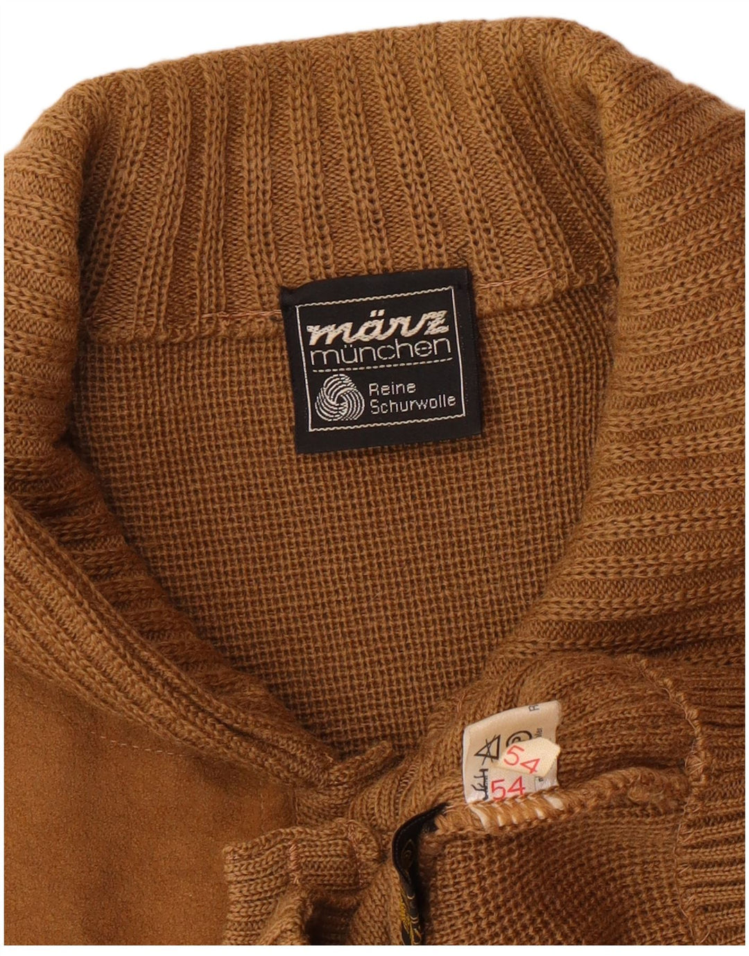 VINTAGE Mens Cardigan Sweater IT 54 XL Brown Wool