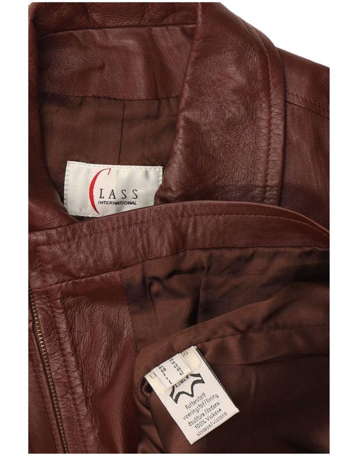 Class Womens Leather Gilet UK 14 Medium Brown Leather