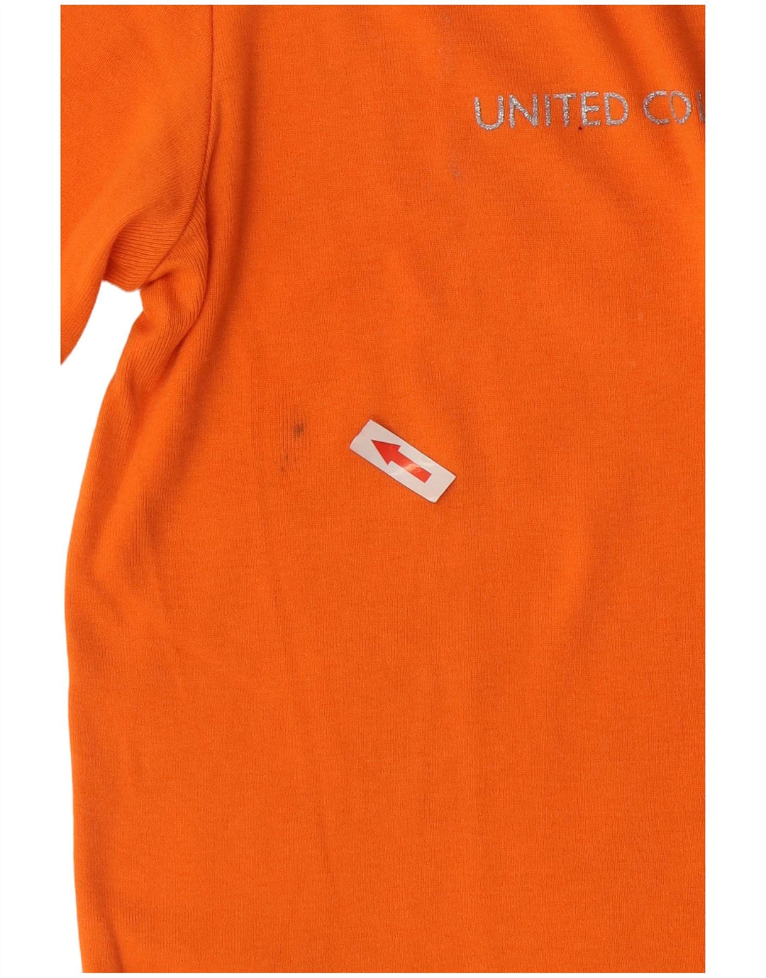 Benetton Womens Graphic T-Shirt Top UK 14 Medium Orange