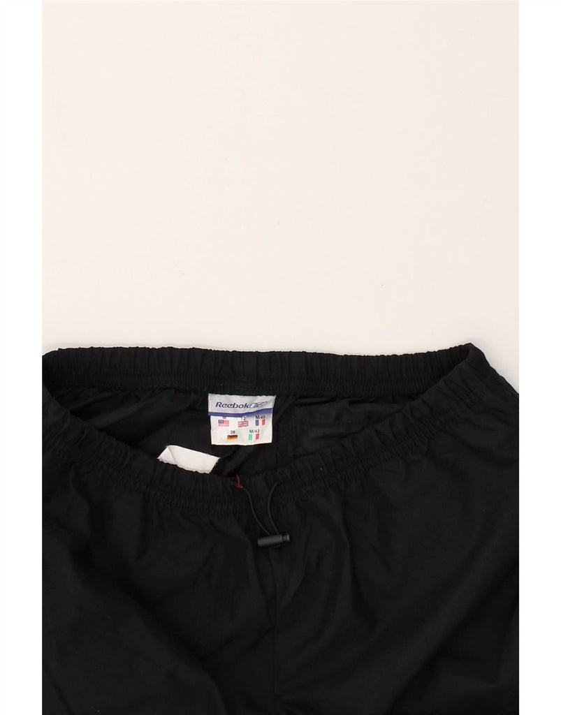 REEBOK Womens Tracksuit Trousers Joggers UK 12 Medium  Black Polyester | Vintage Reebok | Thrift | Second-Hand Reebok | Used Clothing | Messina Hembry 