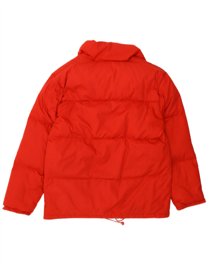 North Land Mens Hooded Padded Jacket UK 38 Medium Red Cotton