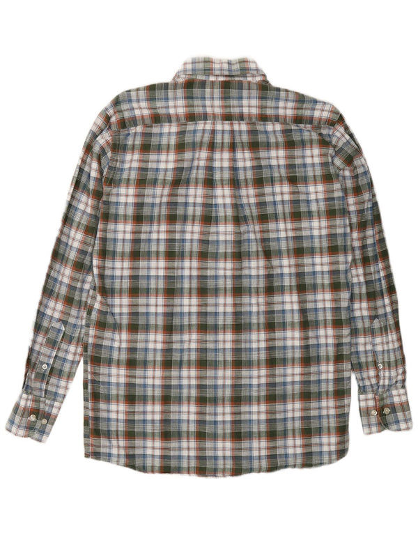 Lotto Mens Flannel Shirt UK 38/40 Medium Green Plaid Cotton