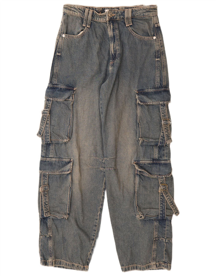 Zara Womens Cargo Tapered Jeans EU 40 Medium W30 L32 Blue