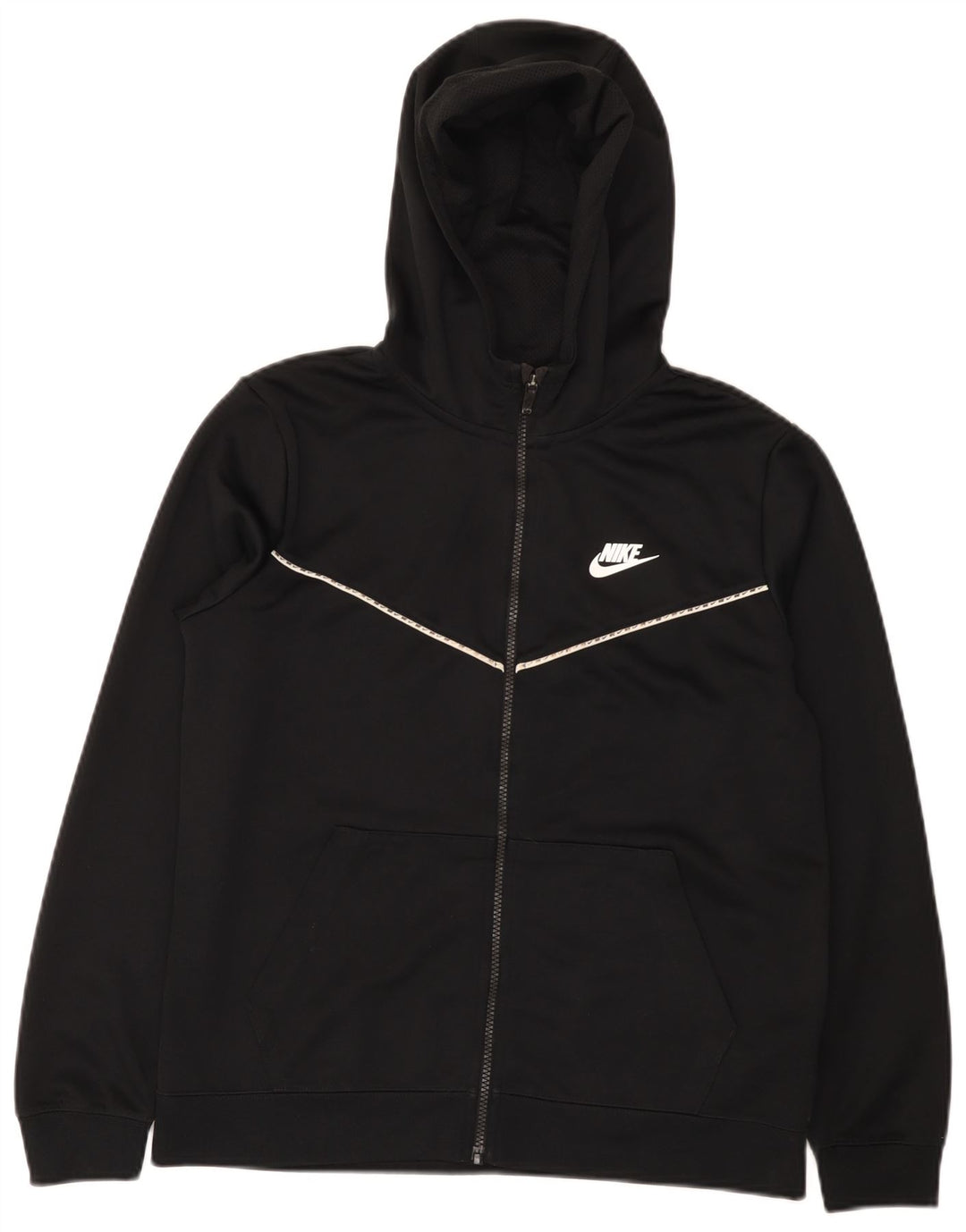 Nike Boys Zip Hoodie Sweater 13-14 Years XL Black Polyester