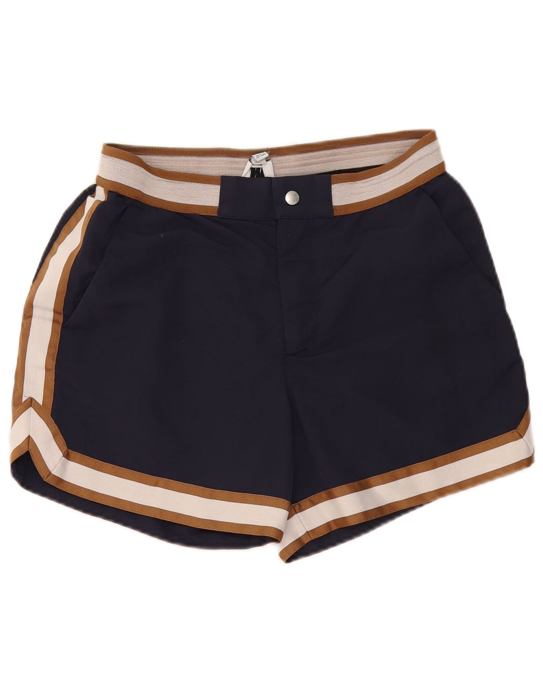 Reiss Womens Che Chino Shorts Small W27 Navy Blue Colourblock Polyamide