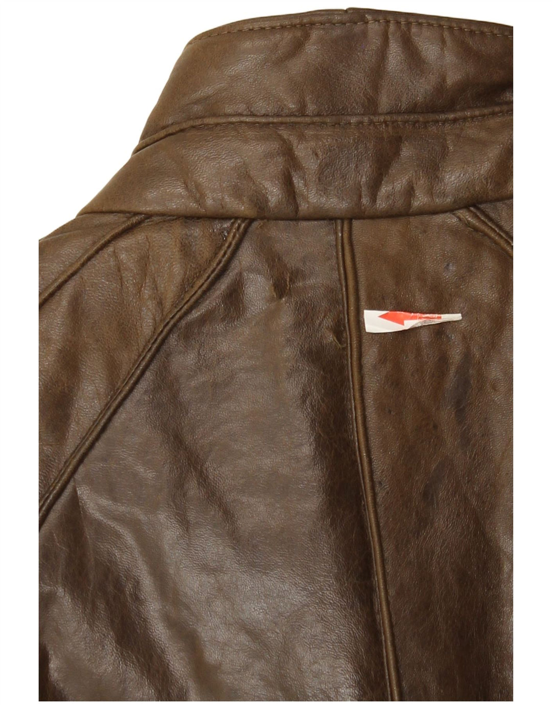 Vintage Womens Leather Coat IT 42 Medium Brown Leather