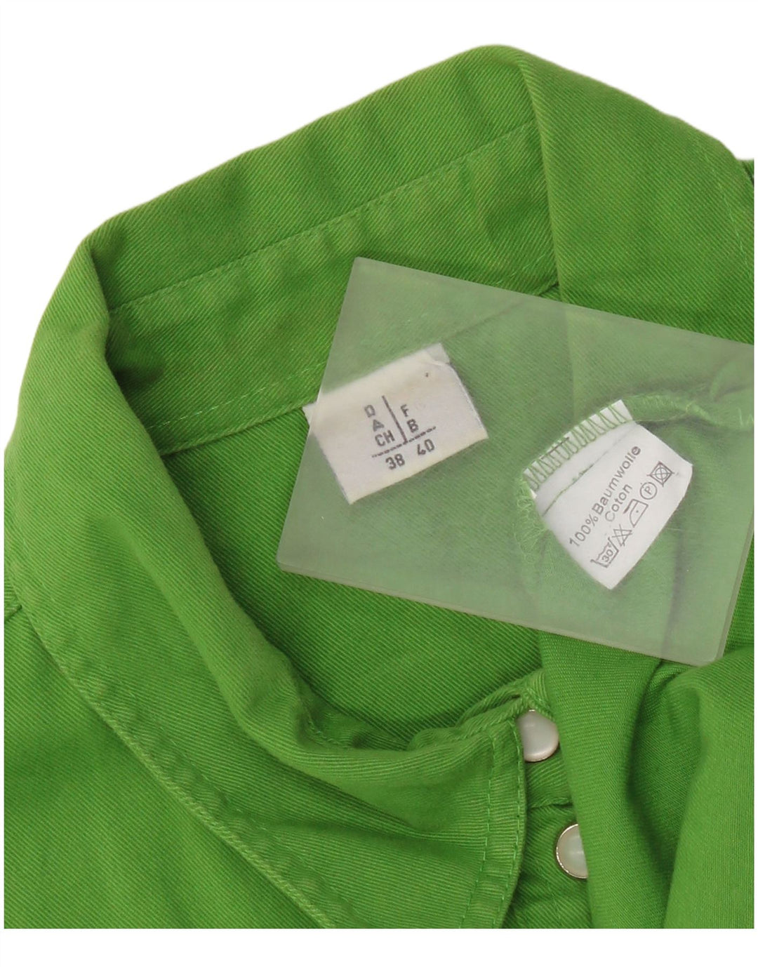 Vintage Womens Sleeveless Oversized Shirt EU 40 Medium Green Cotton