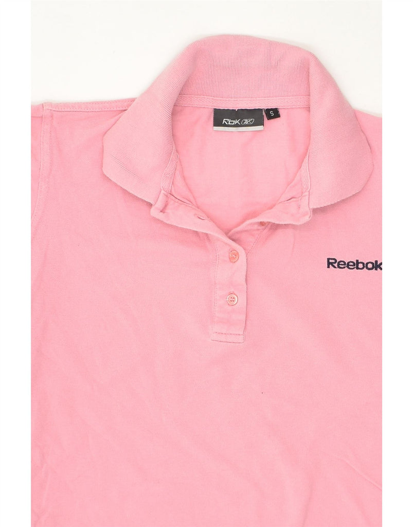 REEBOK Womens Crop Polo Shirt UK 10 Small Pink Cotton | Vintage Reebok | Thrift | Second-Hand Reebok | Used Clothing | Messina Hembry 