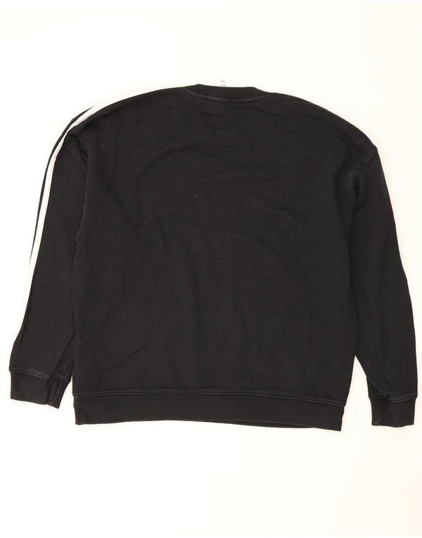 Adidas Womens Oversized Sweatshirt Jumper UK 12/14 Medium Black Cotton