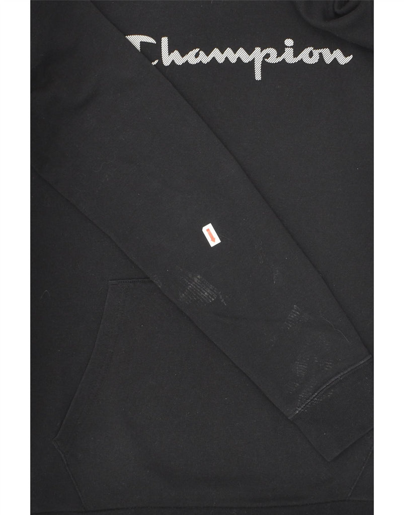 CHAMPION Boys Graphic Hoodie Jumper 13-14 Years XL Black Cotton Vintage Champion and Second-Hand Champion from Messina Hembry 