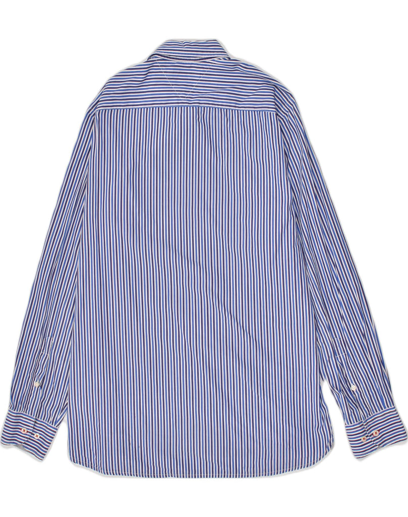 TOMMY HILFIGER Mens New York Fit Shirt Large Blue Striped | Vintage Tommy Hilfiger | Thrift | Second-Hand Tommy Hilfiger | Used Clothing | Messina Hembry 