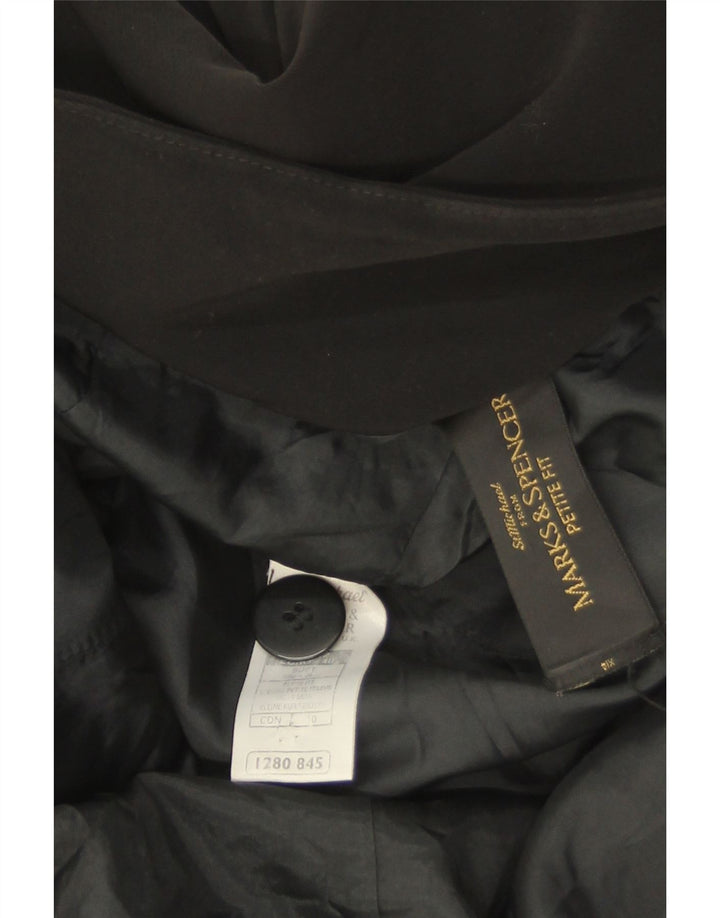 Marks & Spencer Womens Petite Longline Blazer Jacket UK 12 Medium Black