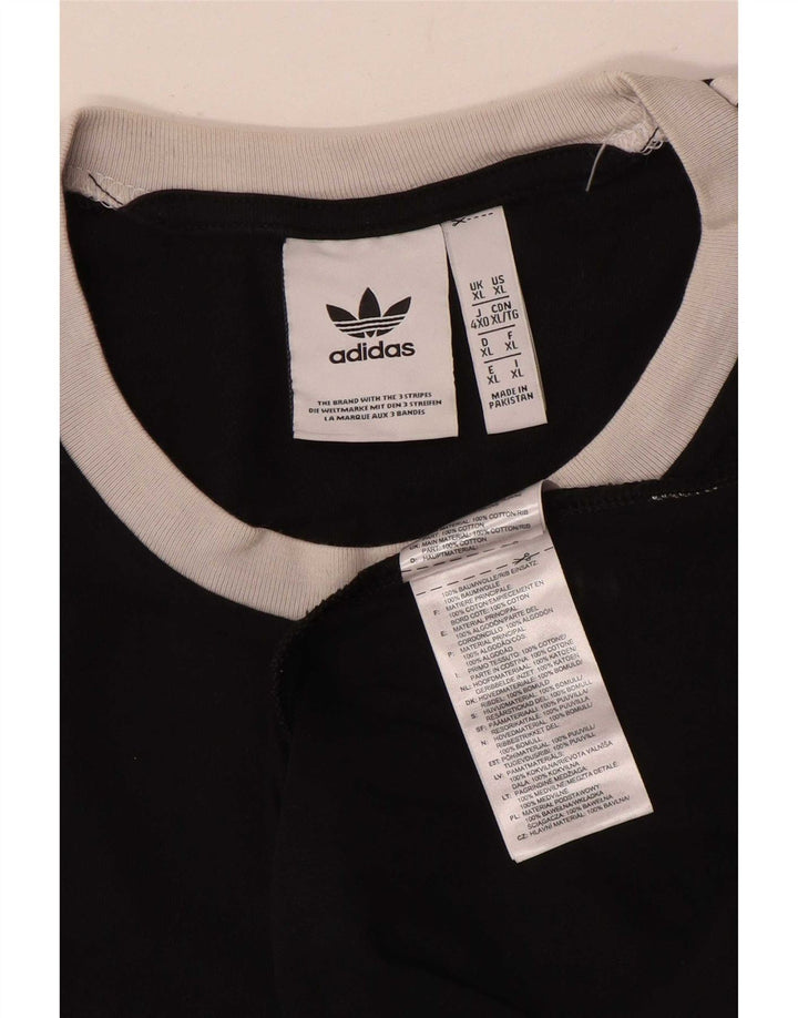 Adidas Mens T-Shirt Top XL Black Cotton