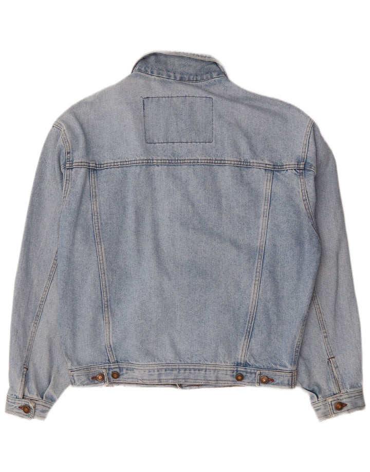 Zip Mens Denim Jacket UK 40 Large Blue