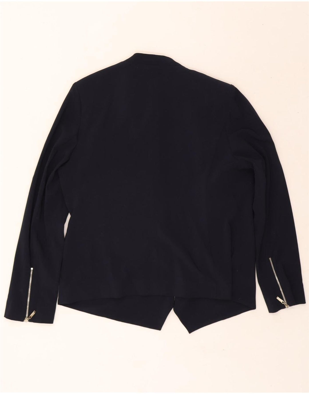 MARKS & SPENCER Womens Open Blazer Jacket UK 16 Large Navy Blue Polyester Vintage Marks & Spencer and Second-Hand Marks & Spencer from Messina Hembry 