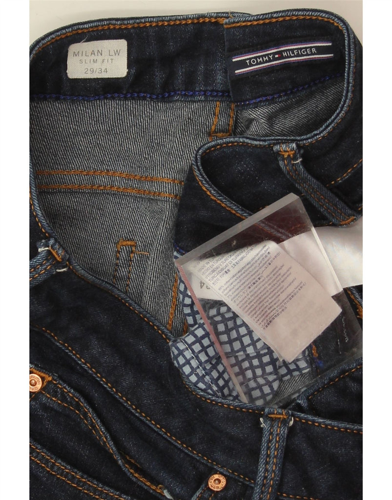 TOMMY HILFIGER Womens Milan LW Slim Jeans W29 L34 Navy Blue Cotton Vintage Tommy Hilfiger and Second-Hand Tommy Hilfiger from Messina Hembry 