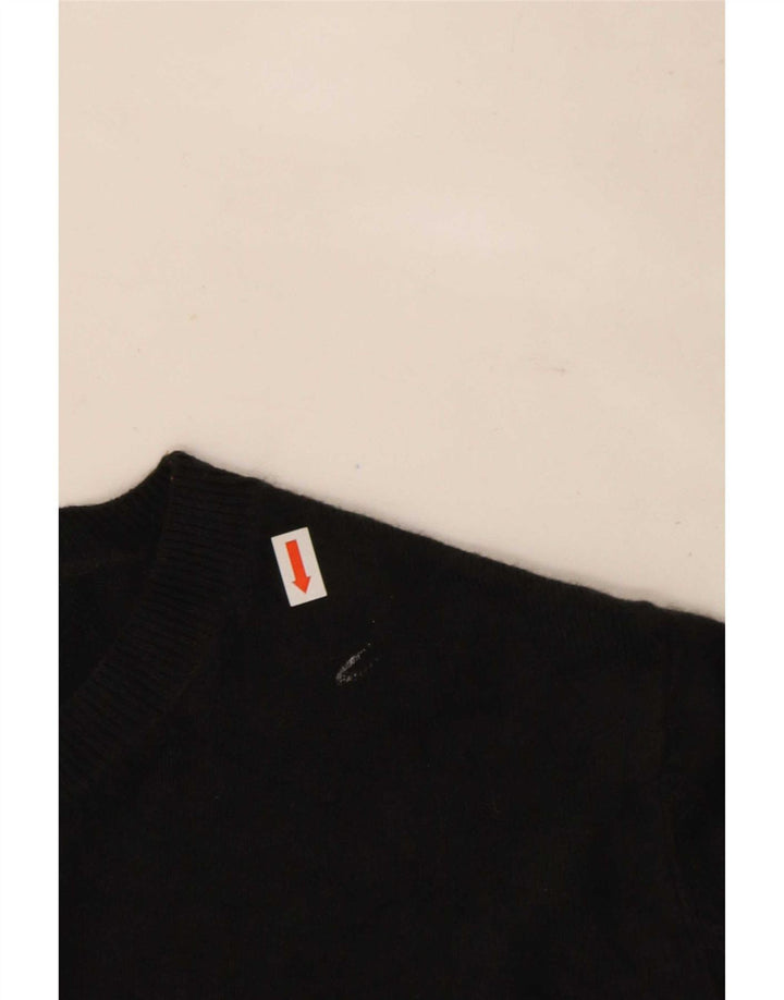 Marks & Spencer Womens Oversized Crew Neck Jumper Sweater UK 16 Large Black