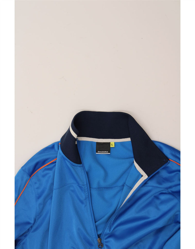 DIADORA Mens Tracksuit Top Jacket Large Blue Polyester Vintage Diadora and Second-Hand Diadora from Messina Hembry 