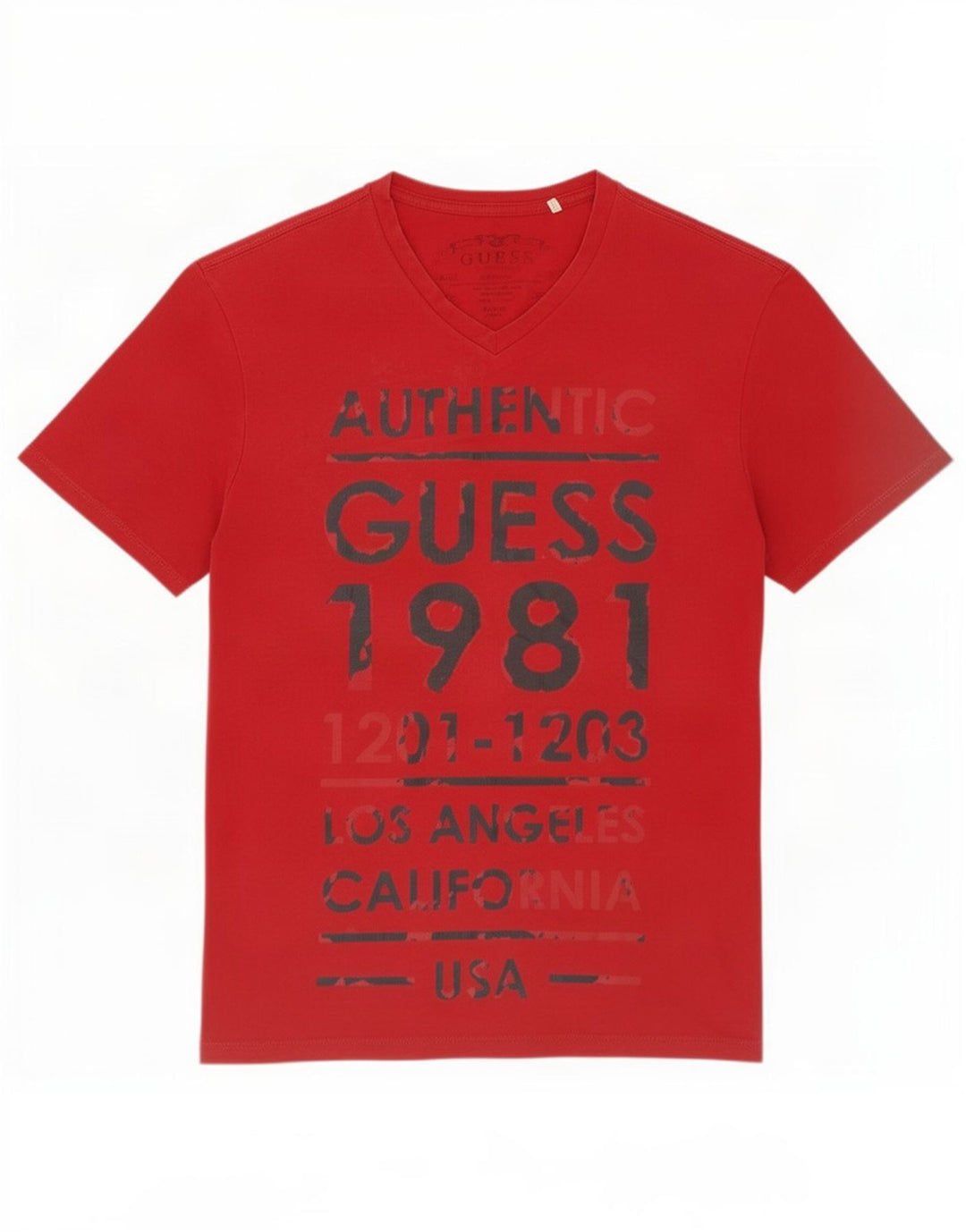 Guess Womens Graphic T-Shirt Top UK 14 Medium Red