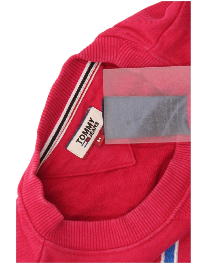 Tommy Hilfiger Womens Graphic Oversized Sweatshirt Jumper UK 14 Medium Pink