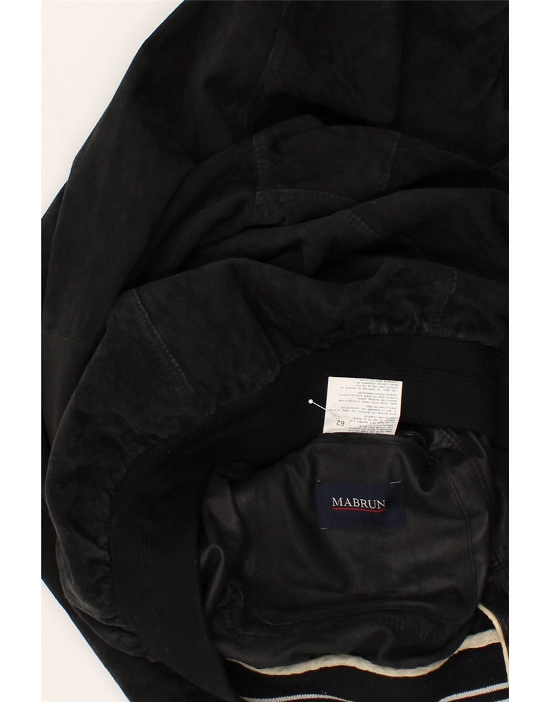 MABRUN Mens Suede Jacket IT 62 3XL Black Polyester | Vintage Mabrun | Thrift | Second-Hand Mabrun | Used Clothing | Messina Hembry 