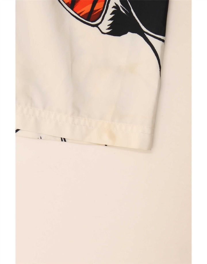 Sundek Boys Graphic Swimming Shorts 13-14 Years White Colourblock Polyester