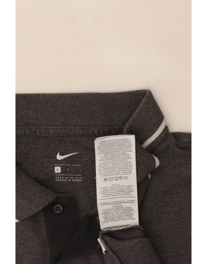 Nike Mens Polo Shirt Large Grey Cotton