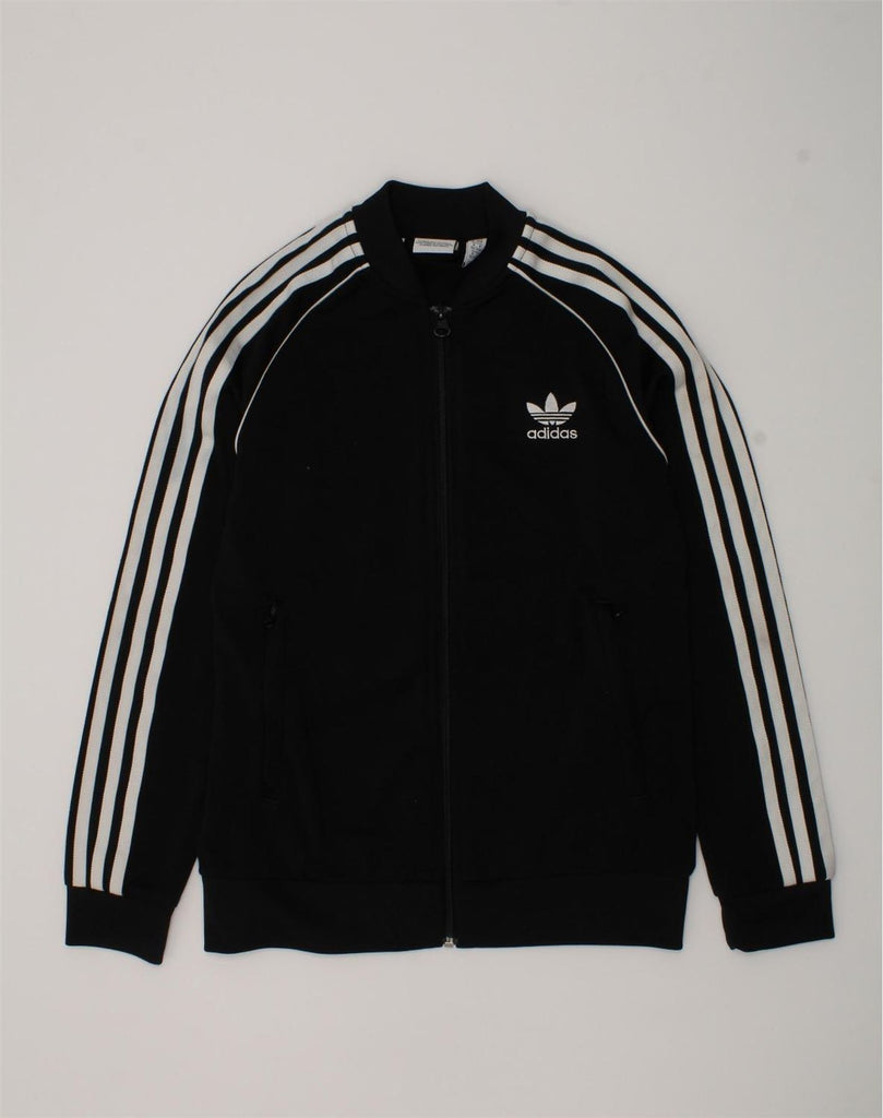 ADIDAS Boys Tracksuit Top Jacket 11-12 Years Black Polyester | Vintage Adidas | Thrift | Second-Hand Adidas | Used Clothing | Messina Hembry 