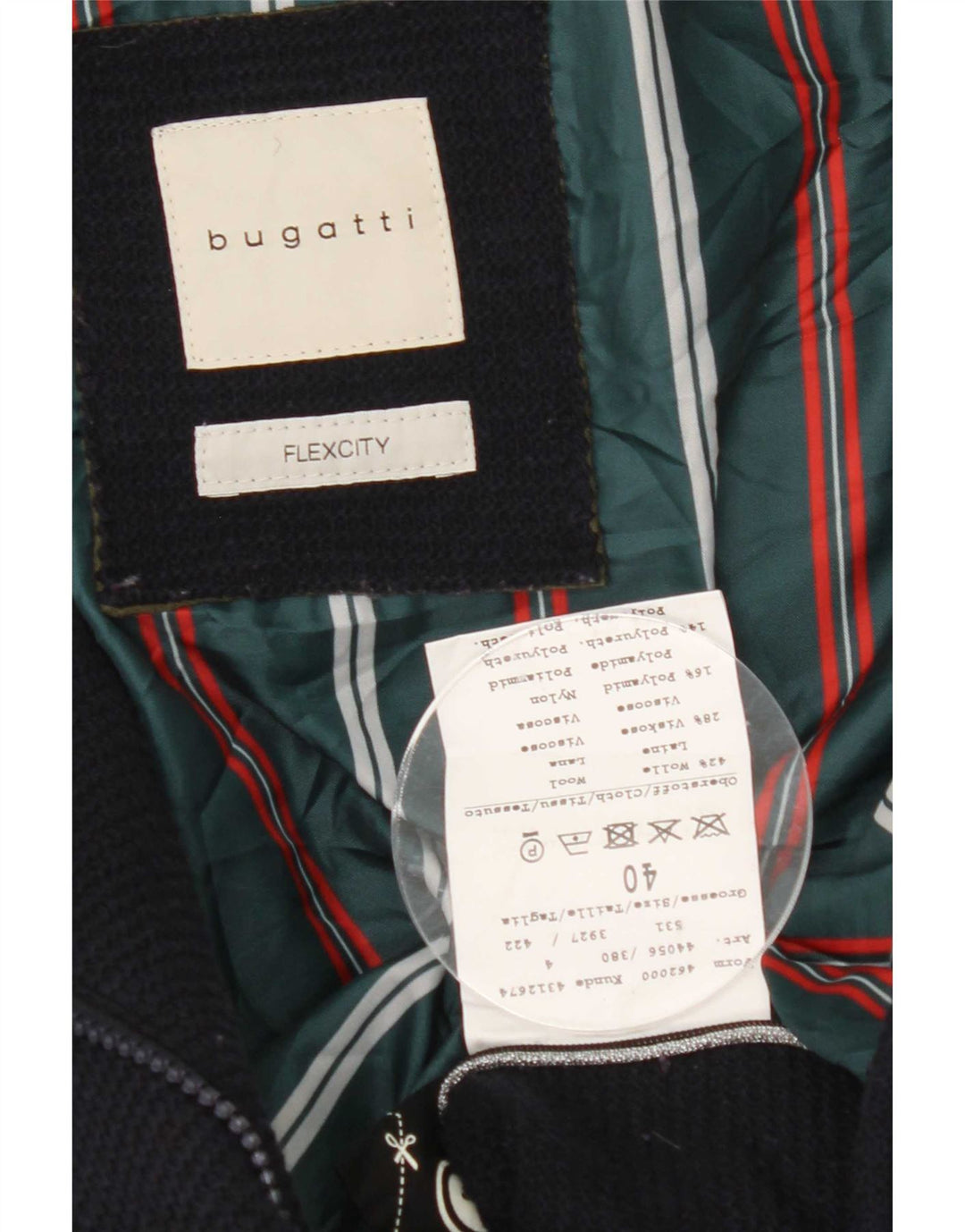 Bugatti Womens Hooded Windbreaker Coat EU 40 Medium Navy Blue Wool