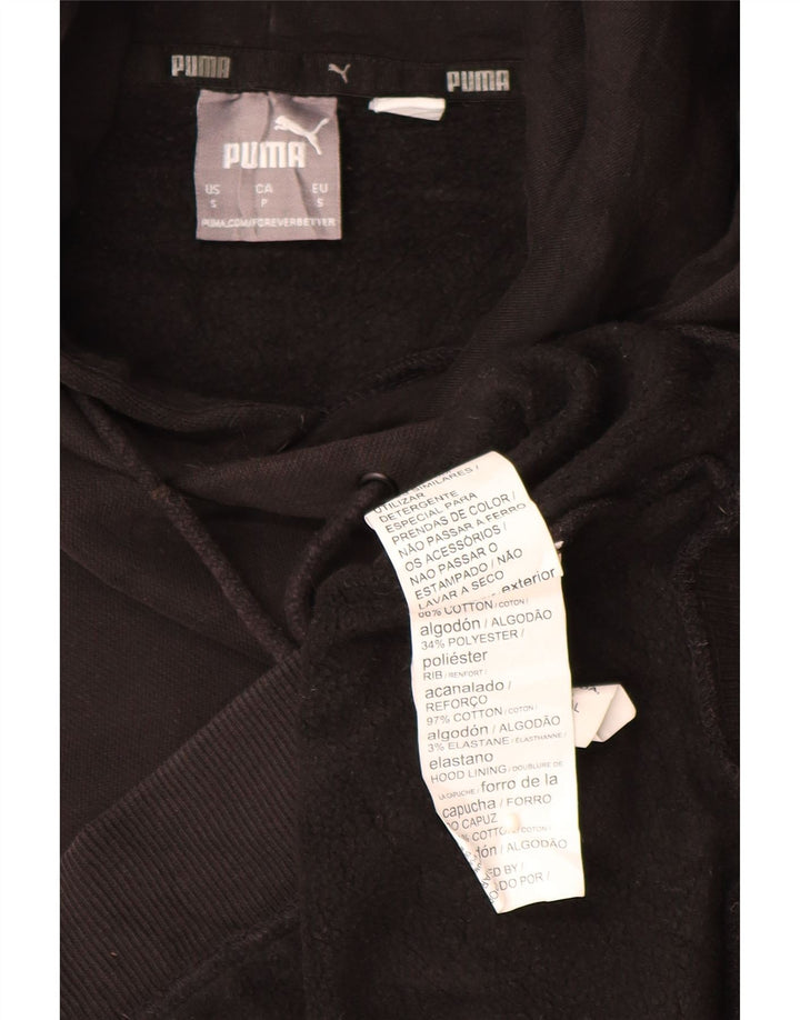 PUMA Mens Graphic Hoodie Jumper Small Black Cotton