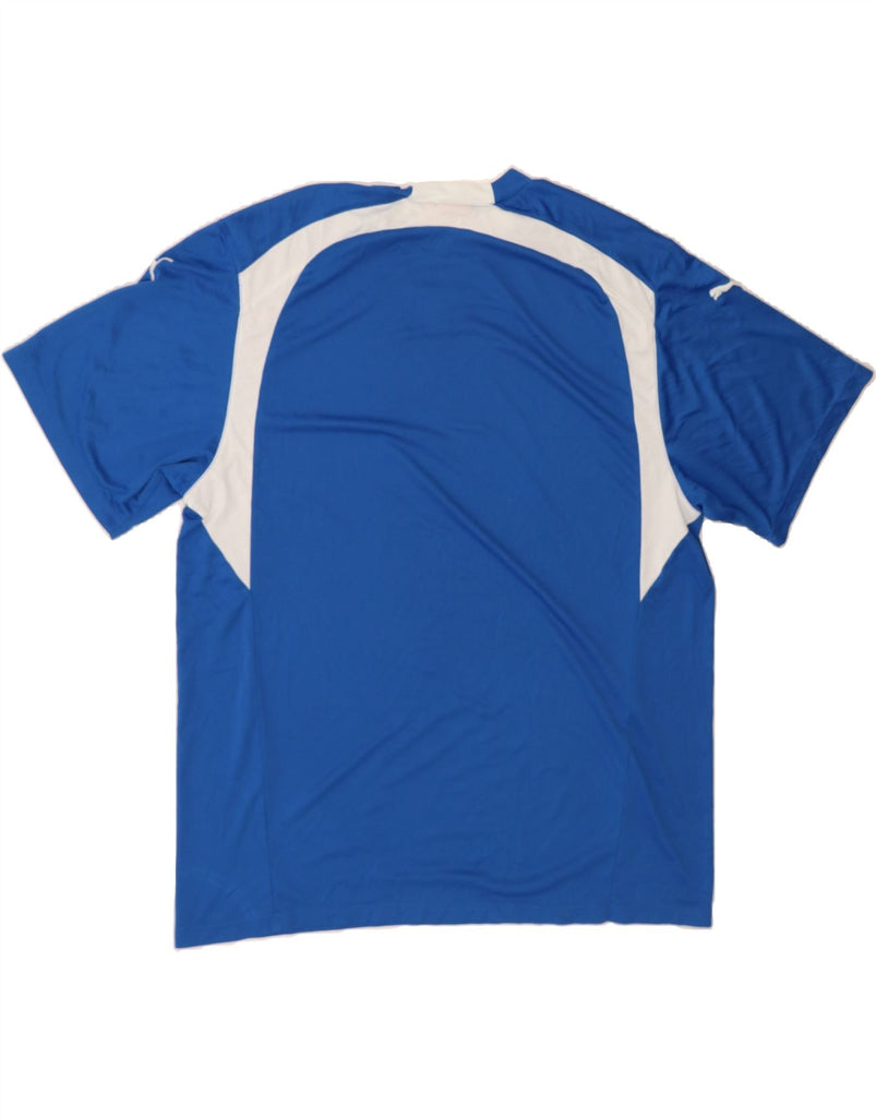 PUMA Mens Graphic T-Shirt Top XL Blue Colourblock Vintage Puma and Second-Hand Puma from Messina Hembry 