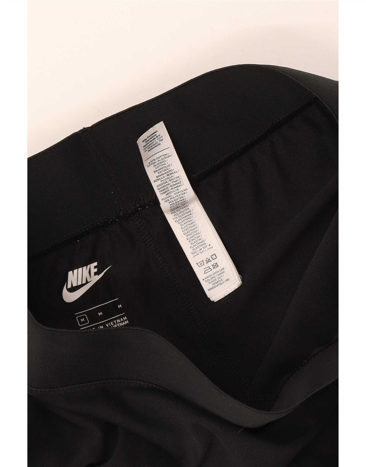 Nike Womens Graphic Leggings UK 12 Medium Black Polyester