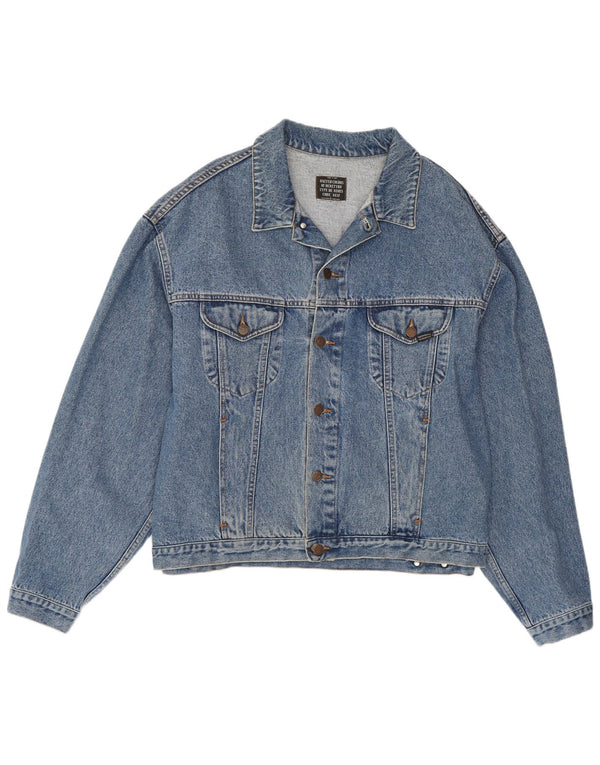 Benetton Mens Denim Jacket IT 54 2XL Blue Cotton
