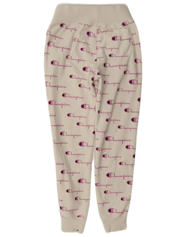 Champion Womens Reverse Weave Tracksuit Trousers Joggers UK 10 Small White