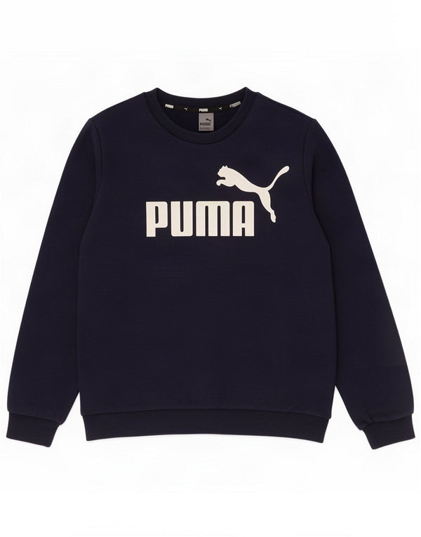 Puma Boys Graphic Sweatshirt Jumper 11-12 Years Navy Blue Cotton