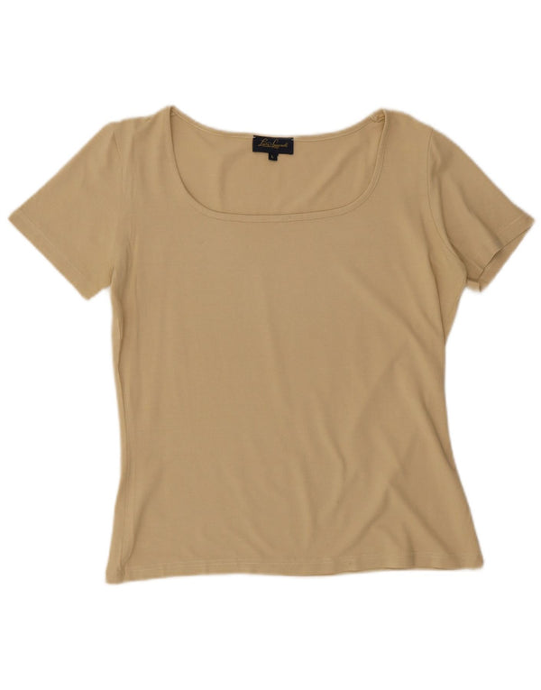 Luisa Spagnoli Womens T-Shirt Top UK 16 Large Beige Viscose