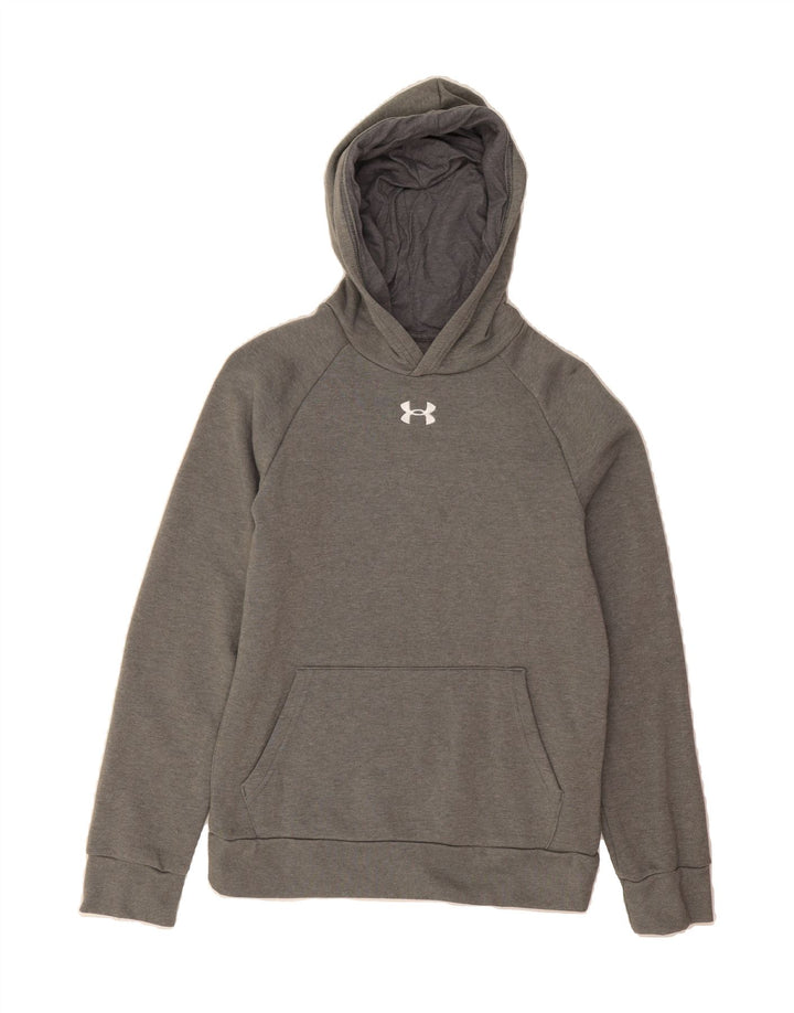 UNDER ARMOUR Girls Hoodie Jumper 11-12 Years Grey Cotton Vintage Under Armour and Second-Hand Under Armour from Messina Hembry 