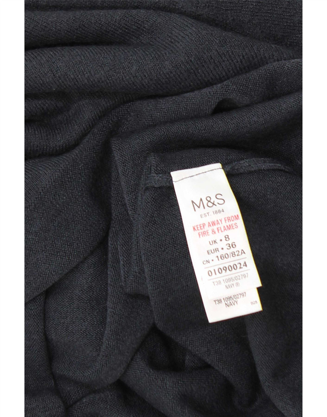 Marks & Spencer Womens Crew Neck Jumper Sweater UK 8 Small Navy Blue