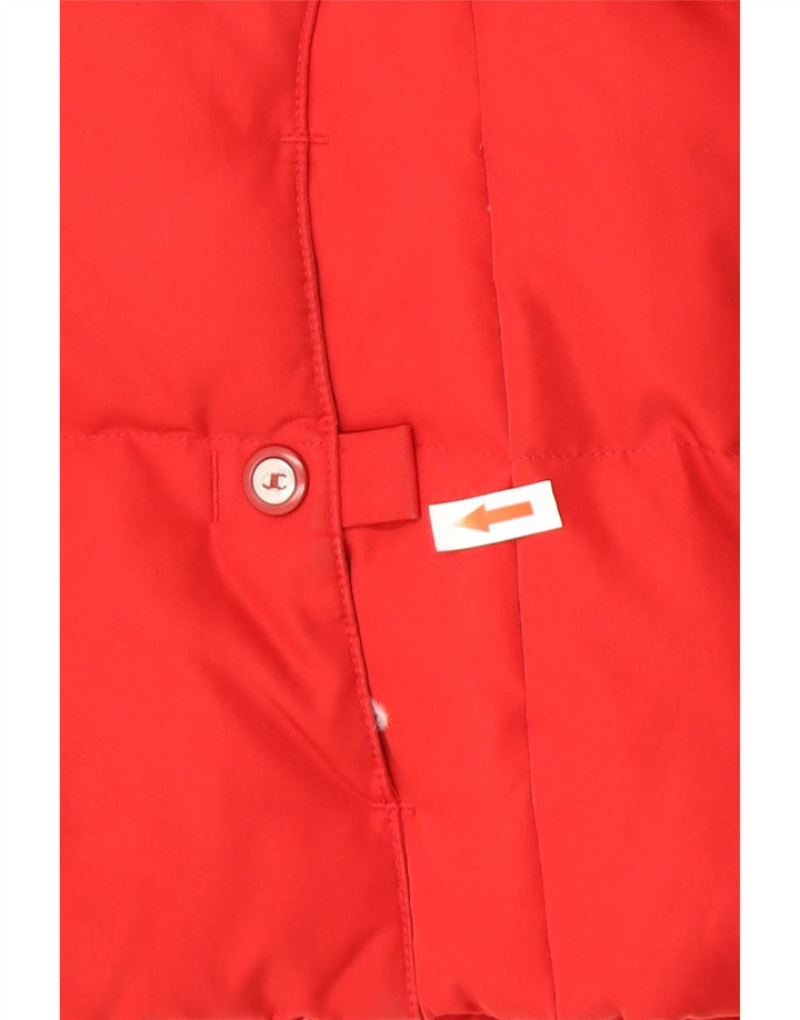 Champion Womens Hooded Padded Jacket UK 14 Medium Red Polyester