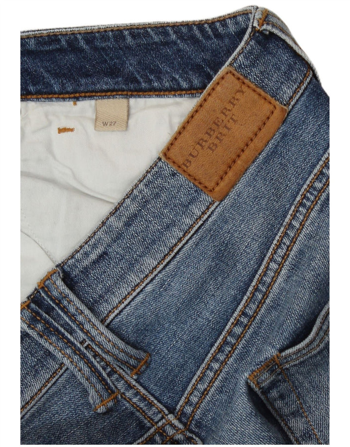 Burberry Womens BRIT Denim Shorts W27 Small Blue Cotton