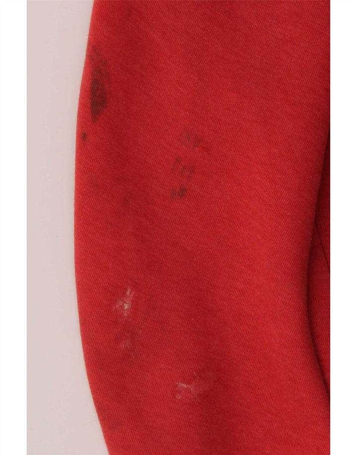 Nike Boys Zip Hoodie Sweater 10-11 Years Medium Red Cotton