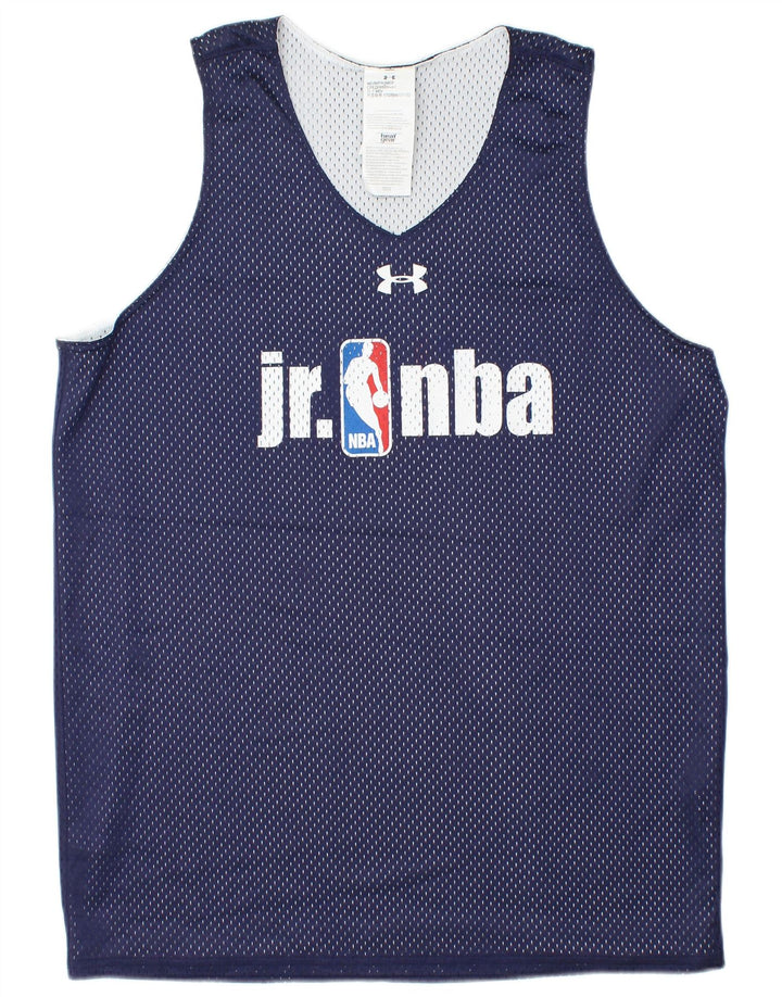 UNDER ARMOUR Mens NBA Graphic Vest Top Medium Navy Blue Polyester