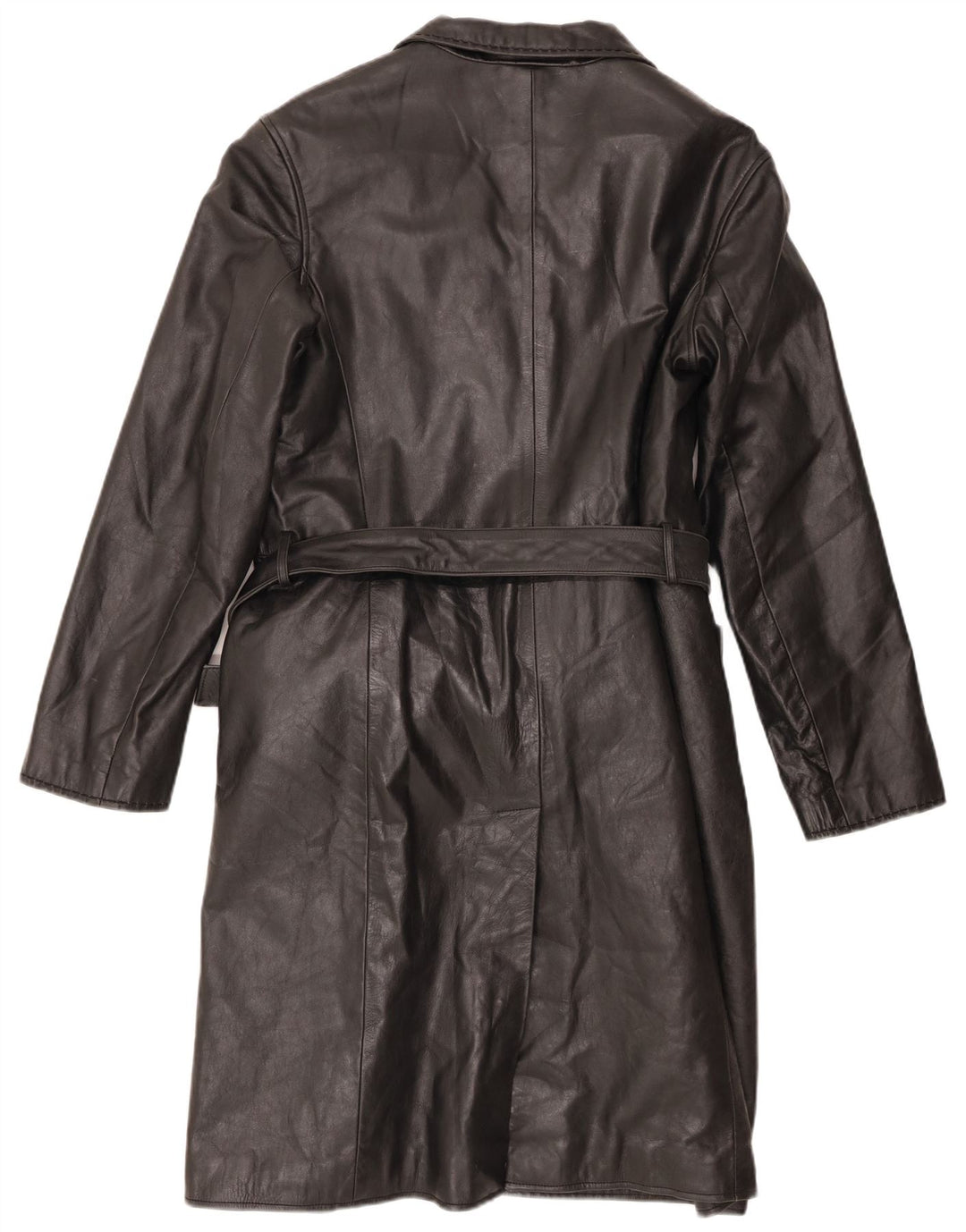 Vintage Womens Leather Coat IT 48 XL Black