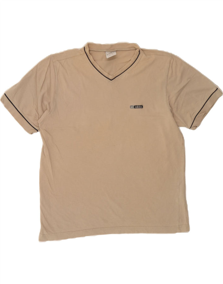 ADIDAS Mens T-Shirt Top Large Beige Cotton Vintage Adidas and Second-Hand Adidas from Messina Hembry 