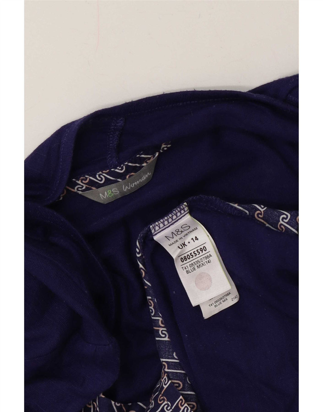 Marks & Spencer Womens Cardigan Top UK 14 Medium Blue Polyester