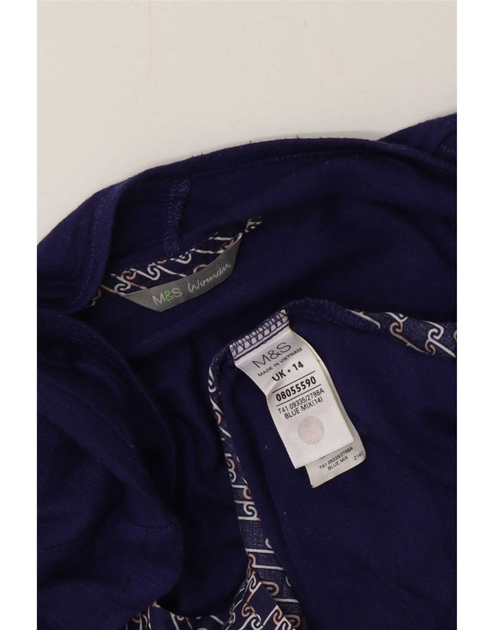 Marks & Spencer Womens Cardigan Top UK 14 Medium Blue Polyester