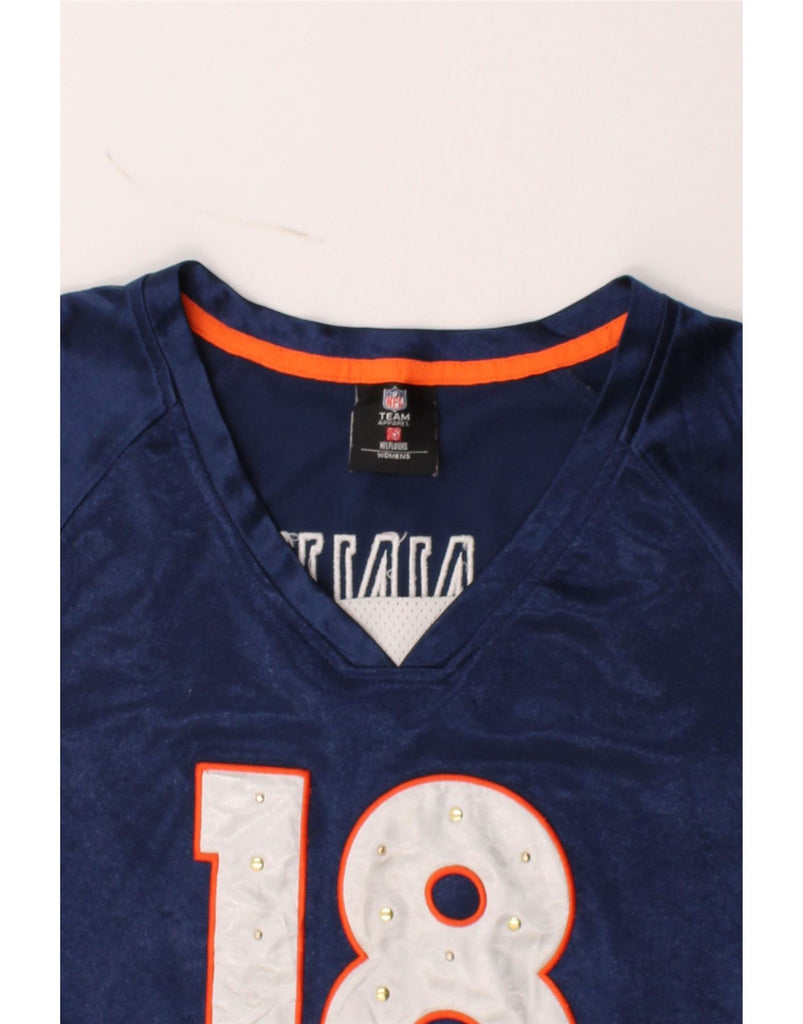 NFL Womens Denver Broncos Graphic T-Shirt Top UK 14 Large Navy Blue Vintage NFL and Second-Hand NFL from Messina Hembry 