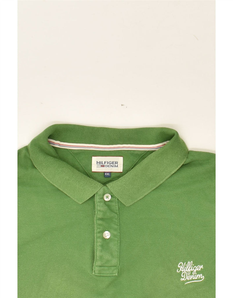 TOMMY HILFIGER Mens Polo Shirt 2XL Green Cotton | Vintage Tommy Hilfiger | Thrift | Second-Hand Tommy Hilfiger | Used Clothing | Messina Hembry 