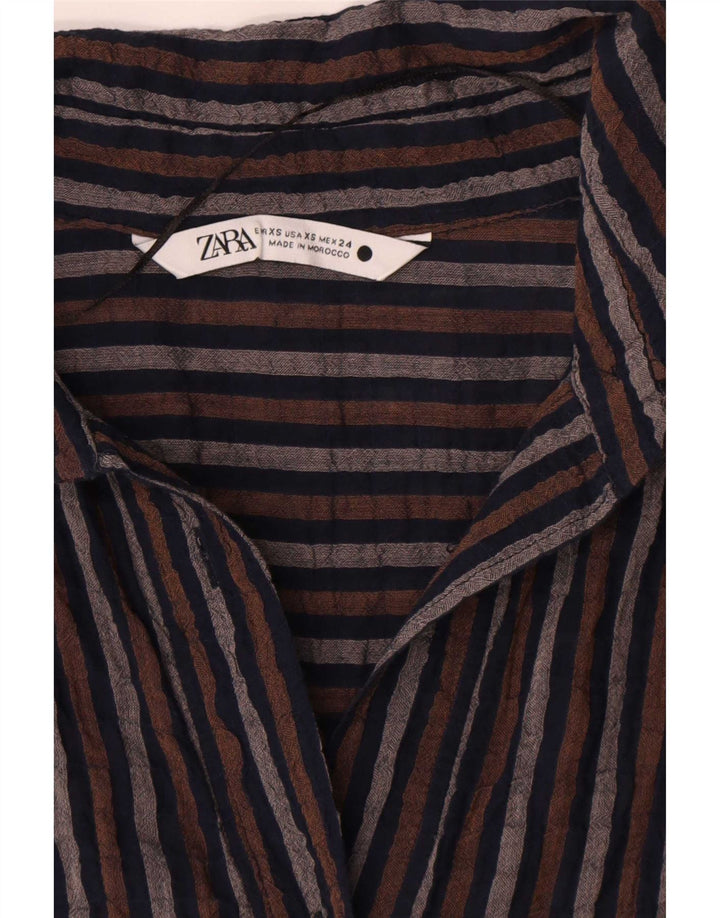 Zara Womens Oversized Pullover Shirt Dress UK 6 XS Multicoloured Striped